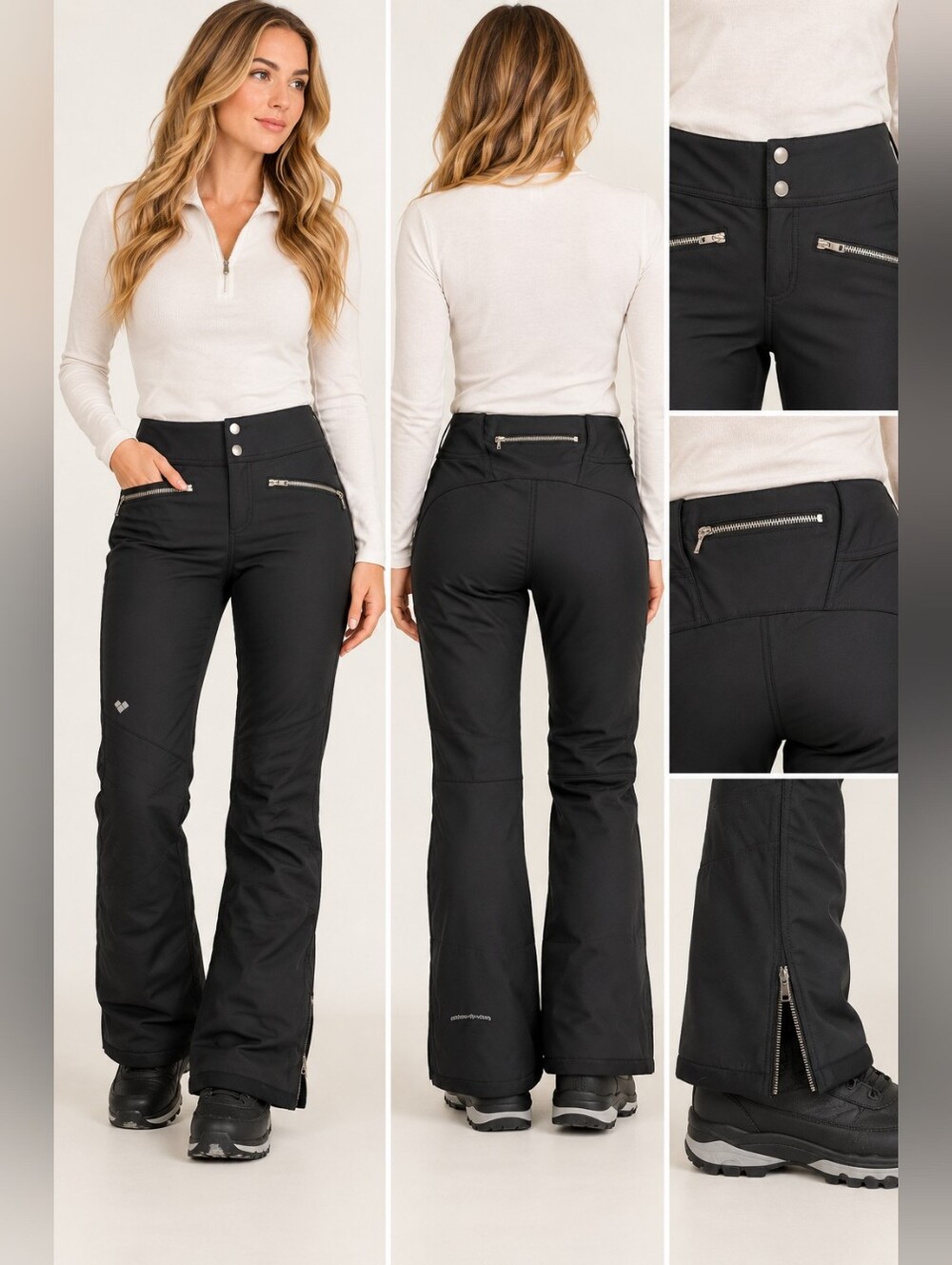 Obermeyer Resort Black Softshell Ski Snow Pants Women’s Size 8 Zip Pockets